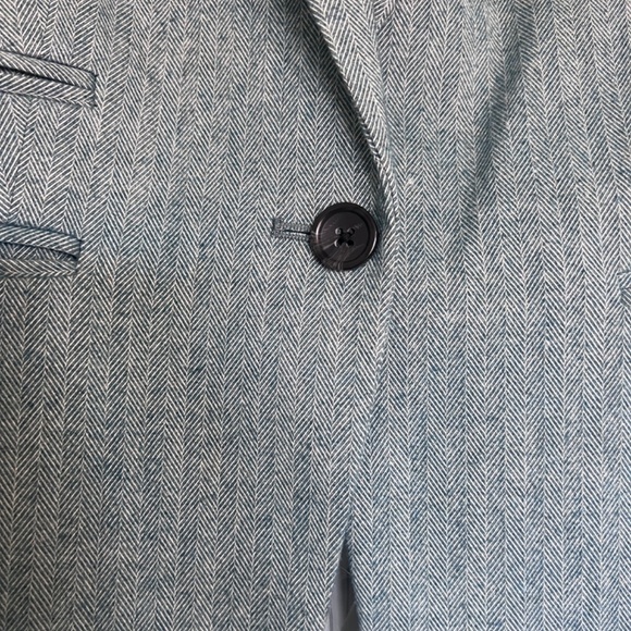Banana Republic Teal Herringbone Blazer - Size 2 - Picture 5 of 6